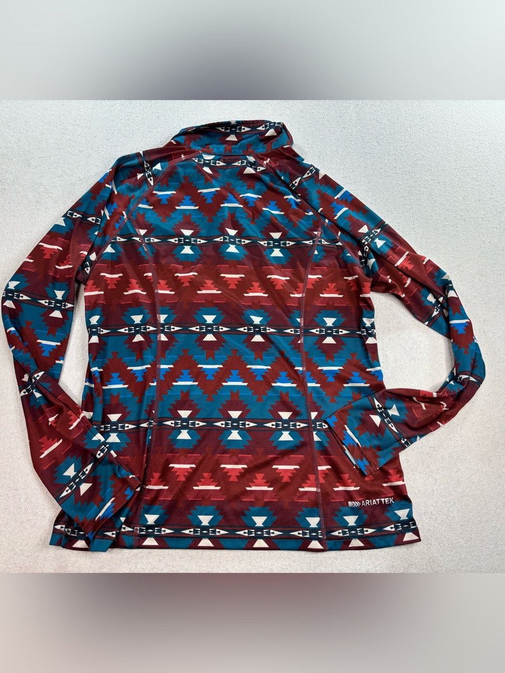 AriatTEK Women’s 1/4 Zip Pullover Southwestern Aztec Print Performance Top - Picture 3 of 6